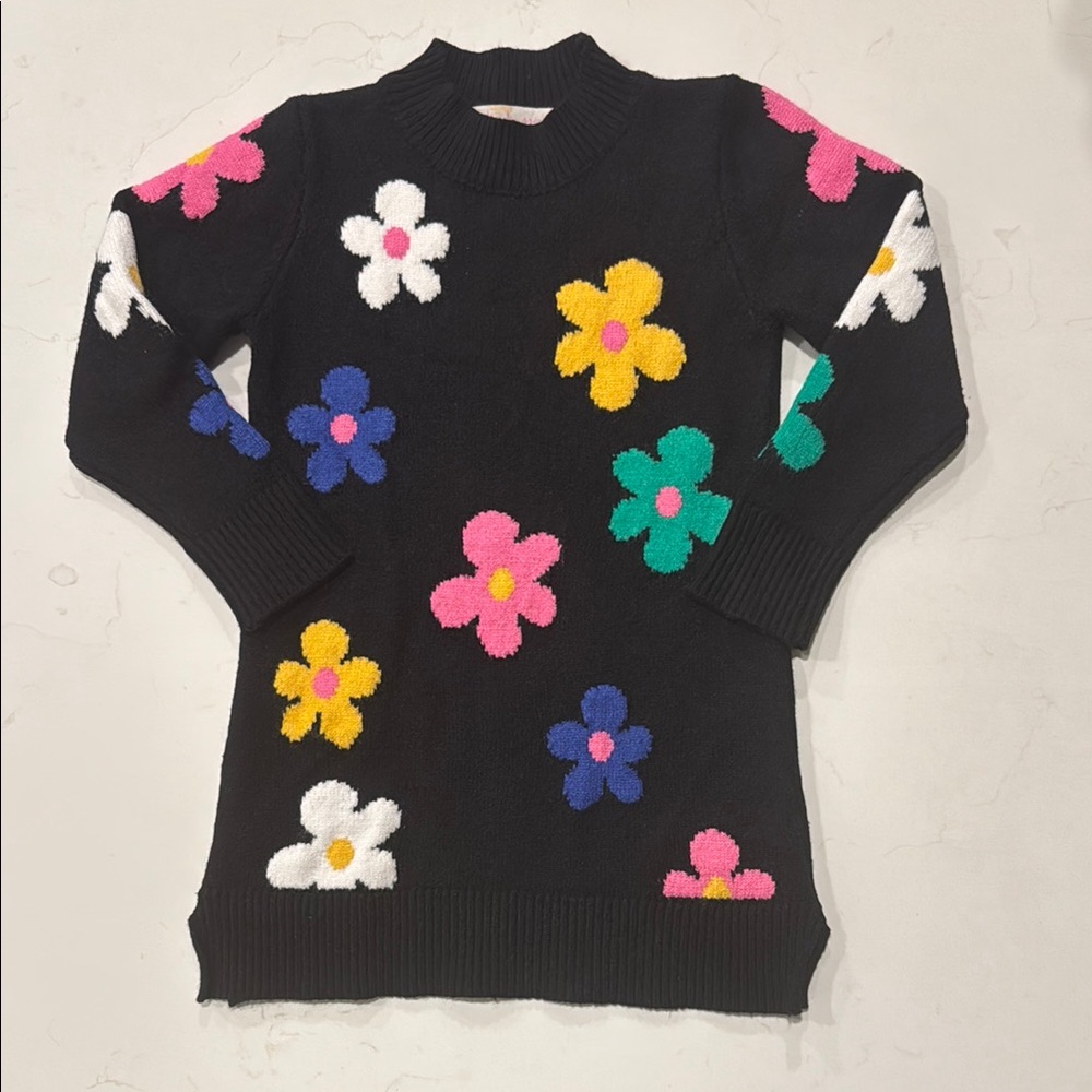 Truly Me Floral Long Sleeve Sweater Dress. Size 4